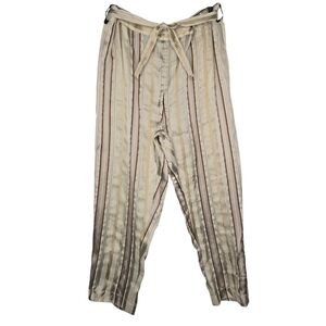 Giada Forte Womens Colorful Gold Metallic Striped Thai Pants Size 2 / M
